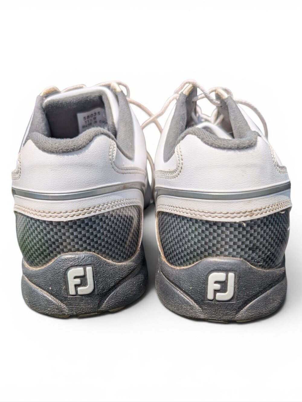 FootJoy Sport LT Men’s White Lace-Up Golf Shoes with Black Soles Size 11.5M - Picture 5 of 6